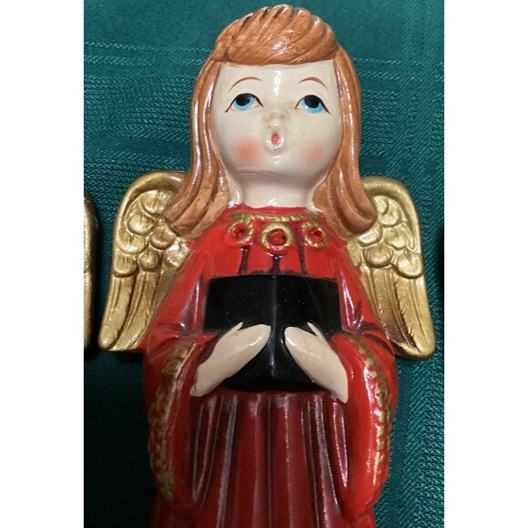 Vintage Set of 3 Singing Christmas Angels Choir Ardo Japan Ceramic MCM Complete - Picture 16 of 16